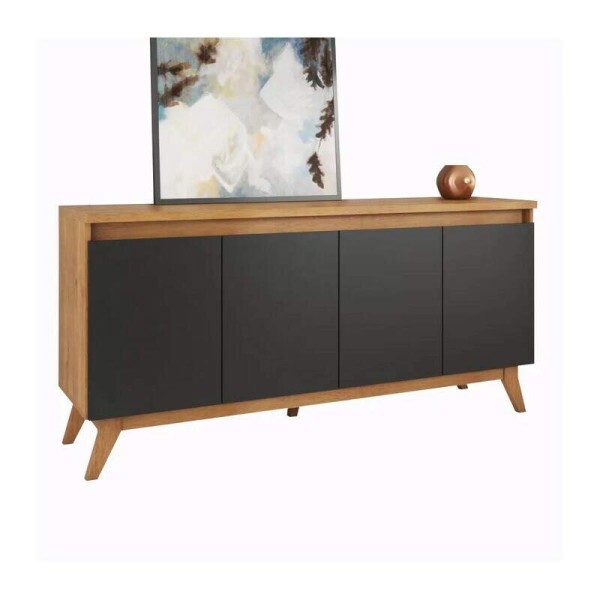 Buffet Filipe com 4 Portas larg. 1.56m Mel/Preto Viero