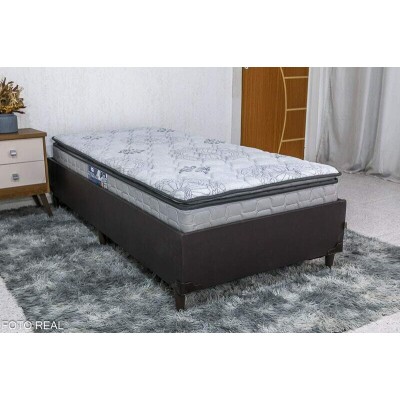 Box Solteiro Zeus Korino Caf SE + Colcho Solteiro Orthosono Espuma D33 92x188x53 Anjos