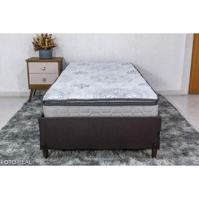 Box Solteiro Zeus Korino Caf SE + Colcho Solteiro Orthosono Espuma D33 92x188x53 Anjos