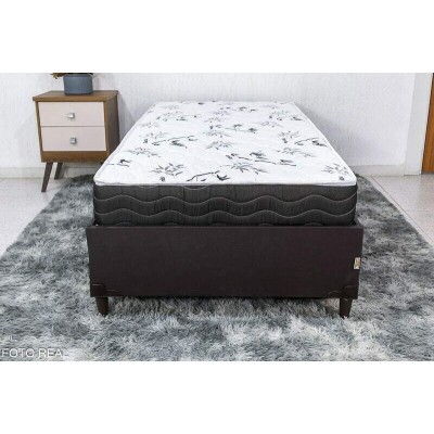 Box Solteiro Zeus Korino Caf SE + Colcho Solteiro Extra firme 92x188x53 Lestespuma