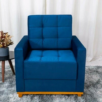 Poltrona �ustria Veludo Azul A16