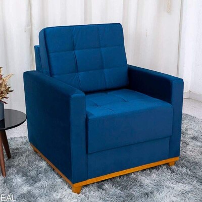 Poltrona �ustria Veludo Azul A16