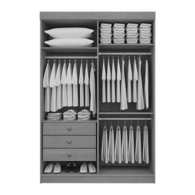 Guarda-Roupa Solteiro Colibri 4 Portas 3 Gavetas Larg.1.38m Yp D Doro