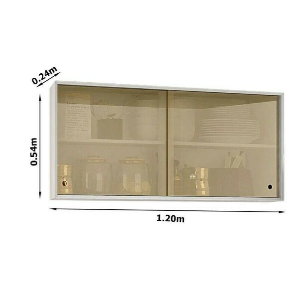 Areo Porta Correr Reflecta Valncia + Balco Cozinha Prola Larg. 1.20m Branco Sallto