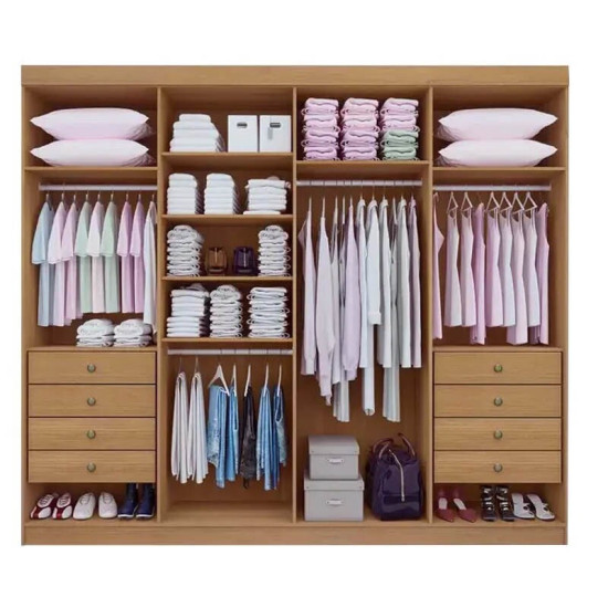 Guarda-roupa Casal 2,75m Daymond Cinamomo/Off 8 Portas 8 Gavetas 100% MDF - D Doro