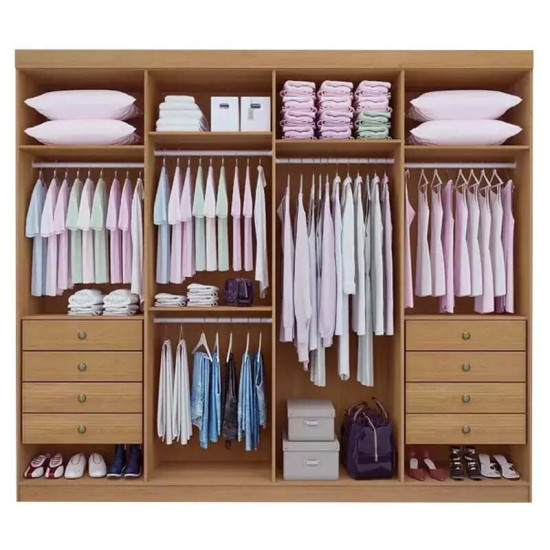 Guarda-roupa Casal 2,75m Daymond Cinamomo/Off 8 Portas 8 Gavetas 100% MDF - D Doro