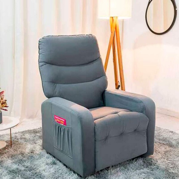 Poltrona Reclinvel Punto Veludo Cinza 425