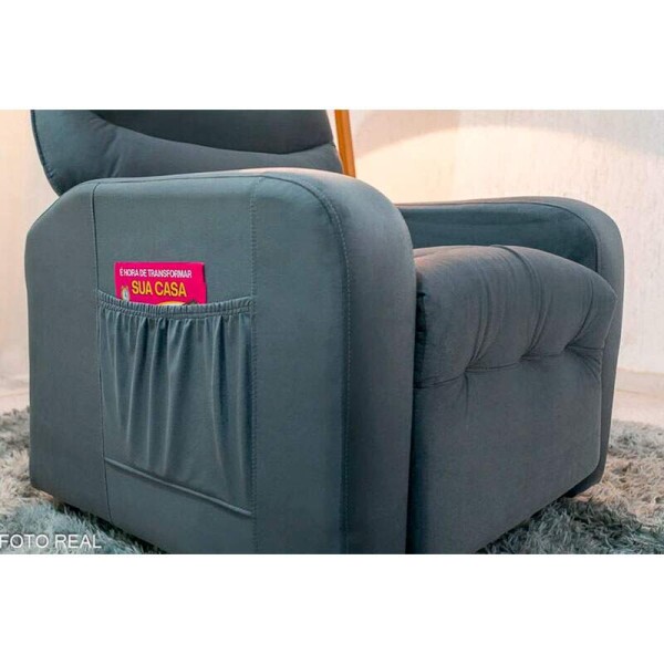 Poltrona Reclinvel Punto Veludo Cinza 425