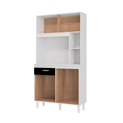 Kit Duda 4 Portas 1 Gaveta Larg. 90cm Branco/Preto Poquema