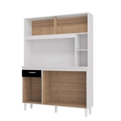 Kit Duda 1.20m 5 Portas Branco/Preto Poquema