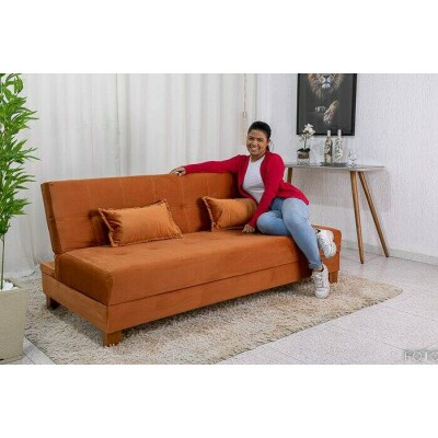 Sof Cama Arpoador Veludo Terracota 12116 Larg. 1.85m