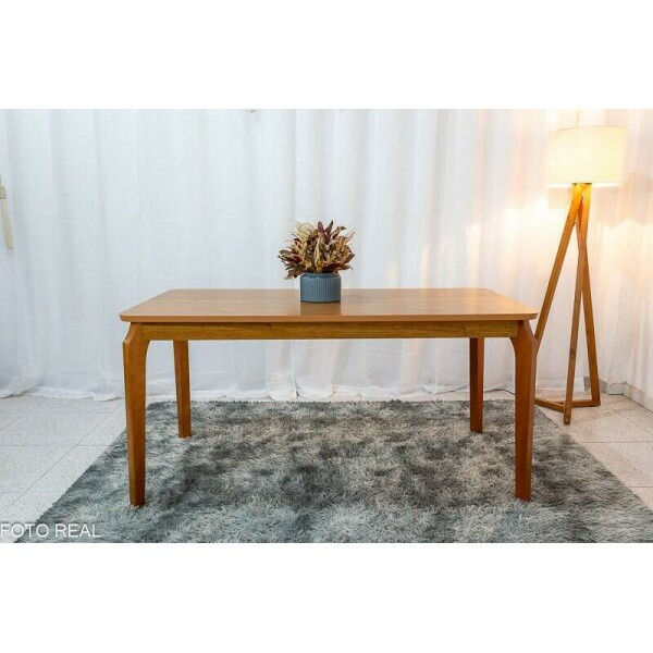 Mesa de Jantar Alegra Tampo Cinamomo 16080 6 Cadeiras Jade Linho Bege 29011 JCM Madeira Macia