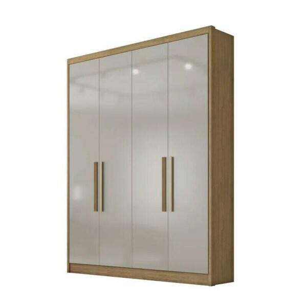 Roupeiro Moderni Plus Cumaru/Fendi Fosco 4 Portas 100% MDF Larg. 1.64m - Novo Horizonte