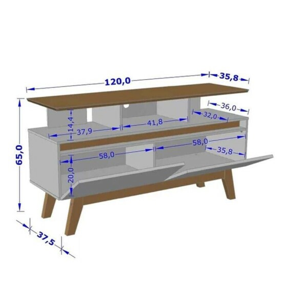 Rack Bancada 1,20m Rubi Cinamomo/Off para TV at� 50\\\" - Bechara