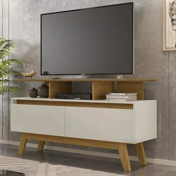 Rack Bancada Rubi Cinamomo/Off TV at 50 Polegadas Larg. 1.20m - Bechara