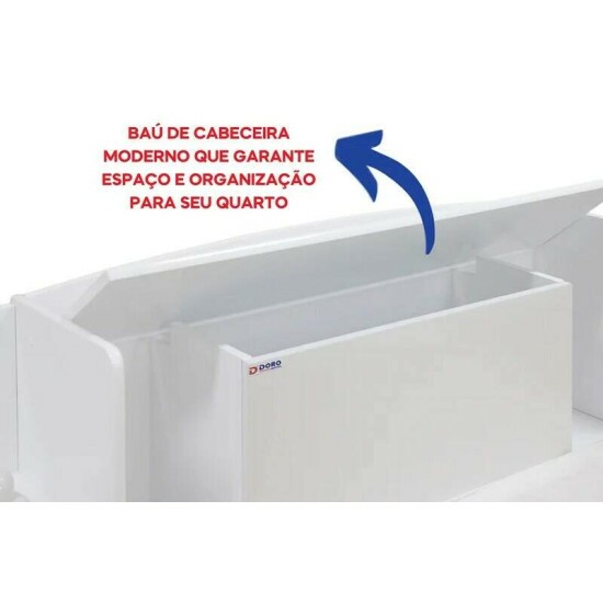 Cama Solteiro Mil�nio + Cama Auxiliar 2 Gavetas Branca - D Doro