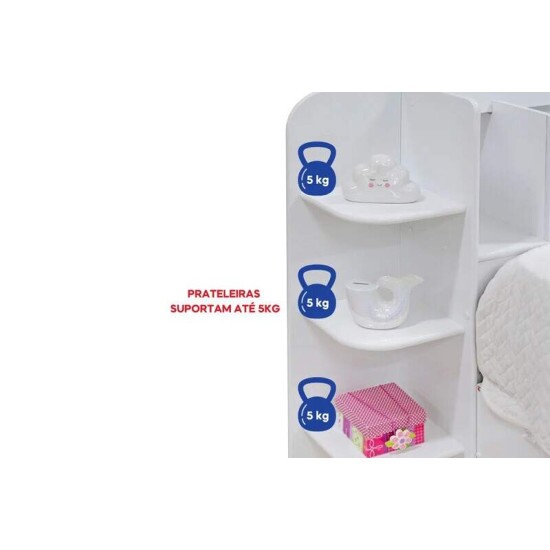 Cama Solteiro Mil�nio + Cama Auxiliar 2 Gavetas Branca - D Doro