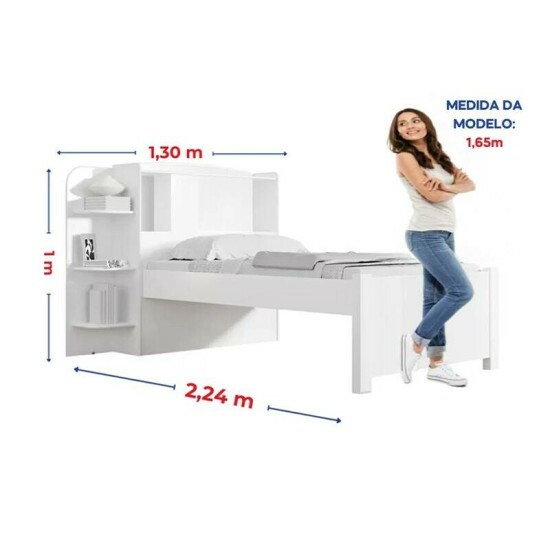 Cama Solteiro Mil�nio + Cama Auxiliar 2 Gavetas Branca - D Doro