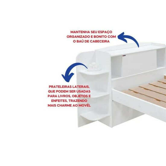 Cama Solteiro Mil�nio + Cama Auxiliar 2 Gavetas Branca - D Doro