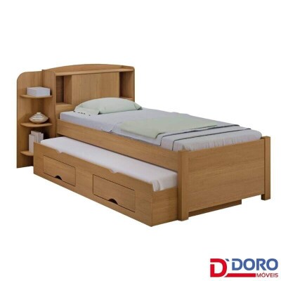 Cama Solteiro Mil�nio + Cama Auxiliar Solteiro 2 Gavetas Cinamamo D Doro