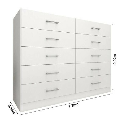 Cmoda 10 Gavetas Caribe Branco CO802 Fellicci