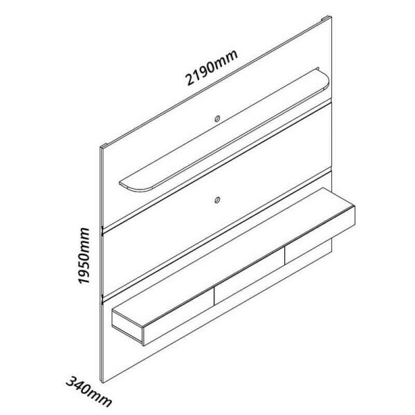 Home Royal C/Led Off e Nicho 100% MDF TV at 85 Polegadas Larg. 2.19m - Gelius