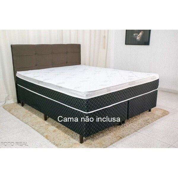 Cabeceira Queen Eslovnia Veludo Marrom 36 Larg. 1.60m