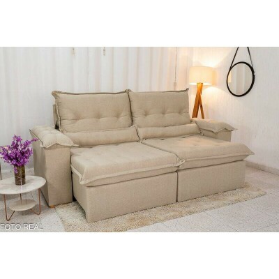 Sof Retrtil Reclinvel Califrnia Linho Bege 567 Larg. 2.50m - D28 Hiper soft