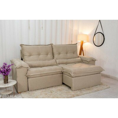 Sof Retrtil Reclinvel Califrnia Linho Bege 567 Larg. 2.50m - D28 Hiper soft