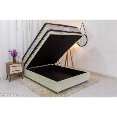 Box Ba Casal Pop Tiza Korino Bege + Colcho Casal Dreamside Molas Ensacadas