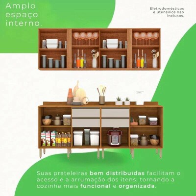 2 Balc�es P�rola Cinamomo/Off + 2 A�reo P�rola 2 Portas Cinamomo/Off Larg. 2.40m Sall�to - Oferta