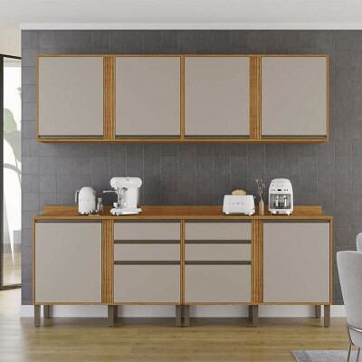 2 Balc�es P�rola Cinamomo/Off + 2 A�reo P�rola 2 Portas Cinamomo/Off Larg. 2.40m Sall�to - Oferta