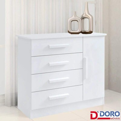 C�moda Firenze Branco 4 Gavetas e Sapateira Larg. 1.10m - D Doro