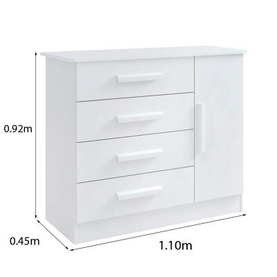 C�moda Firenze Branco 4 Gavetas e Sapateira Larg. 1.10m - D Doro