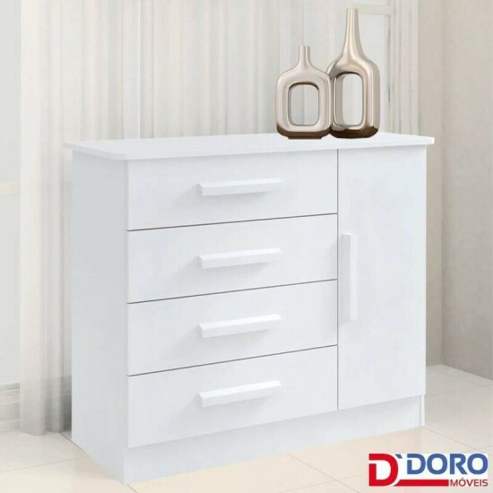 C�moda Firenze Branco 4 Gavetas e Sapateira Larg. 1.10m - D Doro