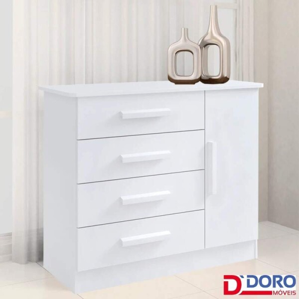 Cmoda Firenze Branco 4 Gavetas e Sapateira Larg. 1.10m - D Doro
