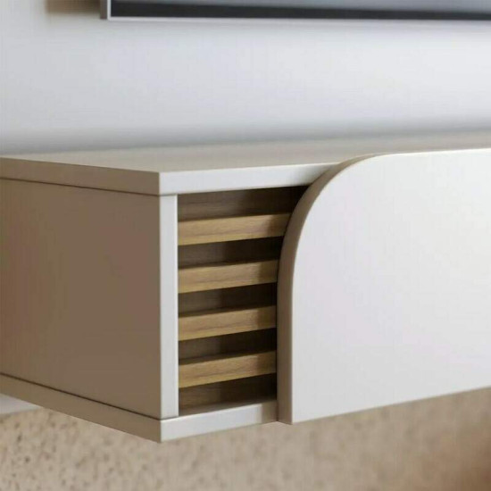 Home Suspenso Jurerê Larg. 1.60m Off/Freijó Para TV até 60