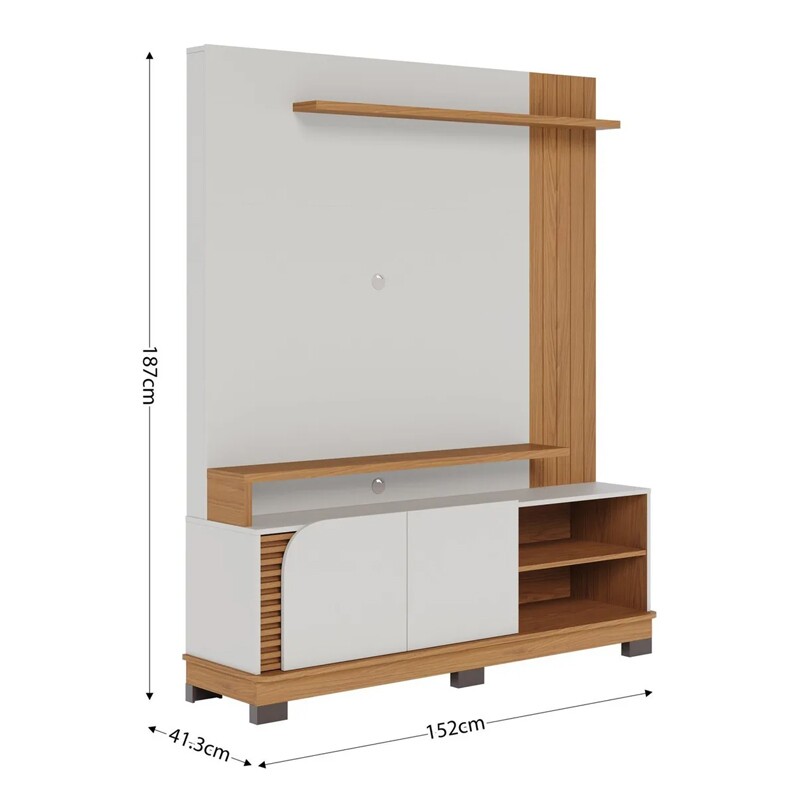 Home Jurerê Larg. 1.50m Off/Freijó para TV até 65