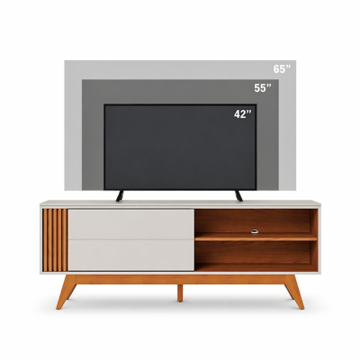 Rack Bancada Otawa Larg. 1.60m Off/Freij� para TV at� 65