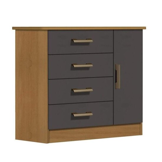 C�moda Firenze Cinamomo/Grafite 4 Gavetas e Sapateira Larg. 1.10m - D Doro