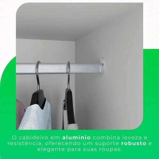 Guarda-roupa Casal 1,80m Recife Branco 6 Portas 2 Gavetas com P�s - Sall�to