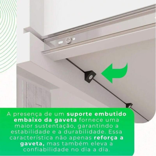 Guarda-roupa Casal 1,80m Recife Branco 6 Portas 2 Gavetas com P�s - Sall�to