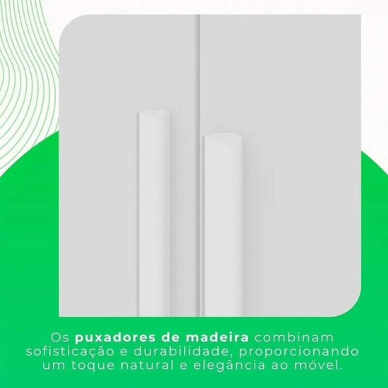 Guarda-roupa Casal 1,80m Recife Branco 6 Portas 2 Gavetas com P�s - Sall�to