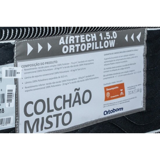 Colch�o Casal Ortop�dico EPS Airtech 150 Ortopillow 138x188x28 Ortobom D45 | Suporta at� 240kg