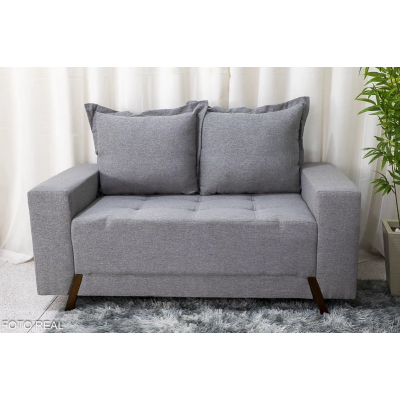 Sof 2 lugares 8100 1.55m Linho Cinza 27