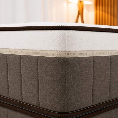 Box Casal Rondopremium + Colch�o Premium Plus Molas Ensacadas Pocket 138x188x70 - Rondom�veis | Suporta at� 240kg
