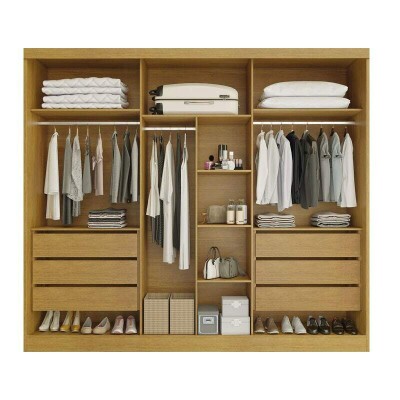 Guarda-roupa Casal Alvorada 6 Portas larg. 2.70m 100% MDF Nature/Off - Bianchi