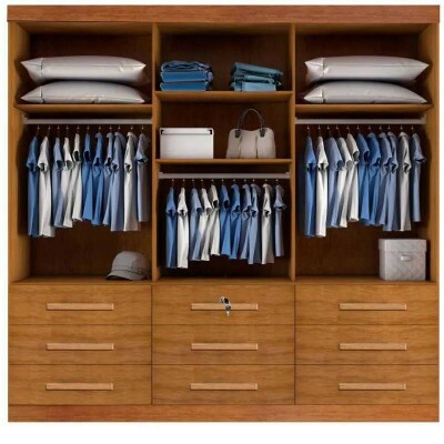 Roupeiro Turim Plus 3 Portas Nature 100% MDF Larg. 2.11 - Bianchi