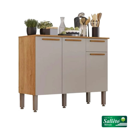 Cozinha Completa Madri Balc�o + Paneleiro e A�reo Cinamomo/Off - Sall�to