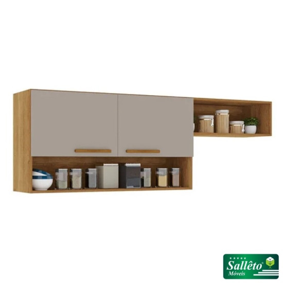 Cozinha Completa Madri Balc�o + Paneleiro e A�reo Cinamomo/Off - Sall�to